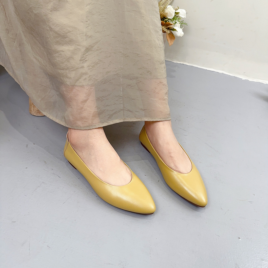 Solid color low casual shoes pointed-toe low-cut