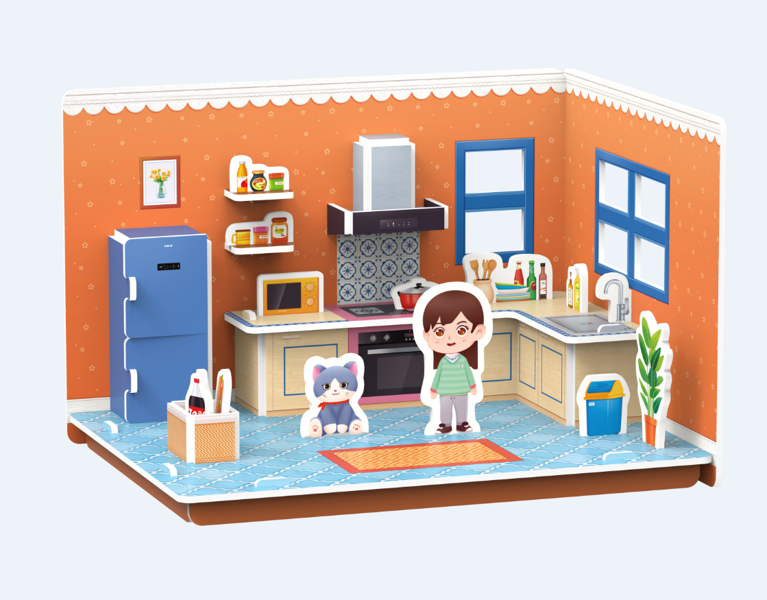 3D rompecabezas tridimensional para niños juguetes para padres e hijos construcción casa rompecabezas hecho a mano modelo de papel regalo ensamblaje interactivo