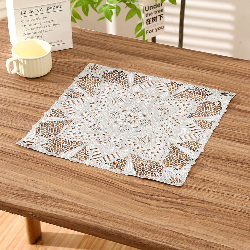 Alfombra de mesa cuadrada europea alfombra de mesa simple atmósfera a prueba de quemaduras alfombra de aislamiento térmico mayorista