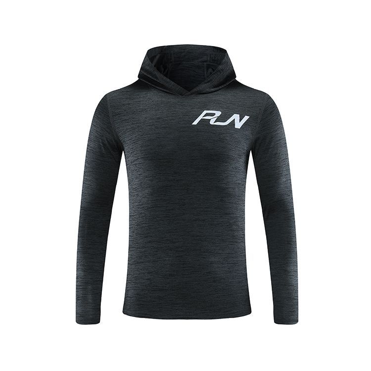 Otoño e invierno de los hombres ropa de fitness deportes suéter con capucha más el tamaño de entrenamiento de secado rápido Camiseta de manga larga en stock al por mayor UAD