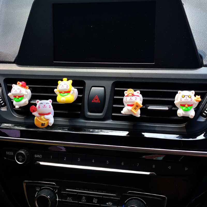Aromaterapia de coche dibujos animados gato lindo coche salida de aire decoración aromaterapia coche ligero coche decoración de perfume coche