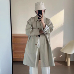 风衣外套女2025秋季新款拼接高级感日系工装简约小个子中长款大衣