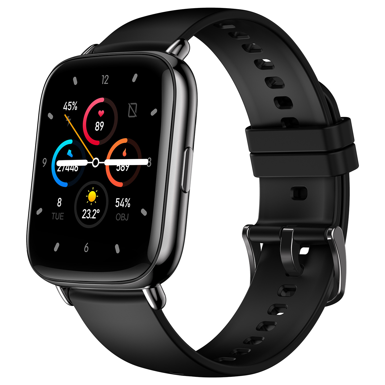 大屏全触防水智能手表 心率血压血氧体温天气预报信息提醒智能表|ru