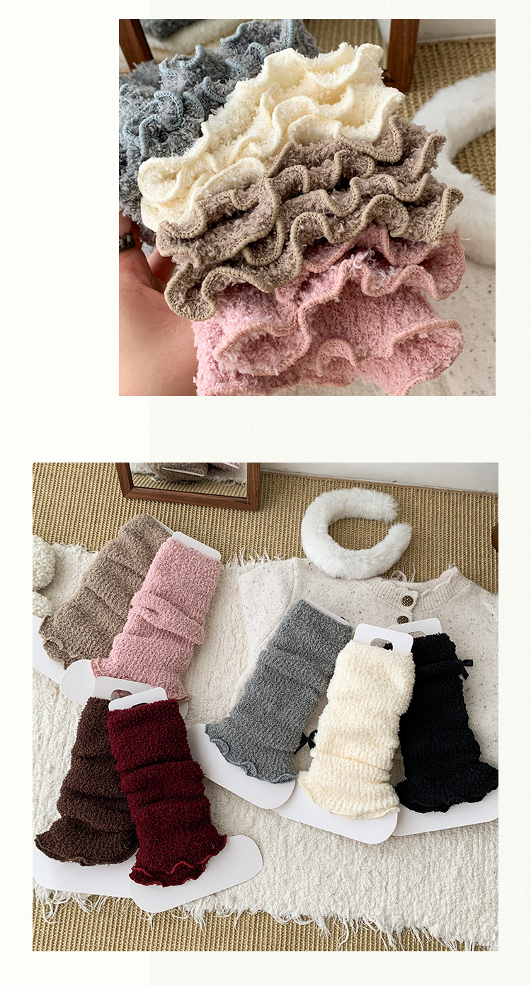 Scaldamuscoli Bootshang Calzini di cotone per donna Calzini spessi e caldi in pile Coprigambe lunghi coordinati per autunno e inverno_voghion.com