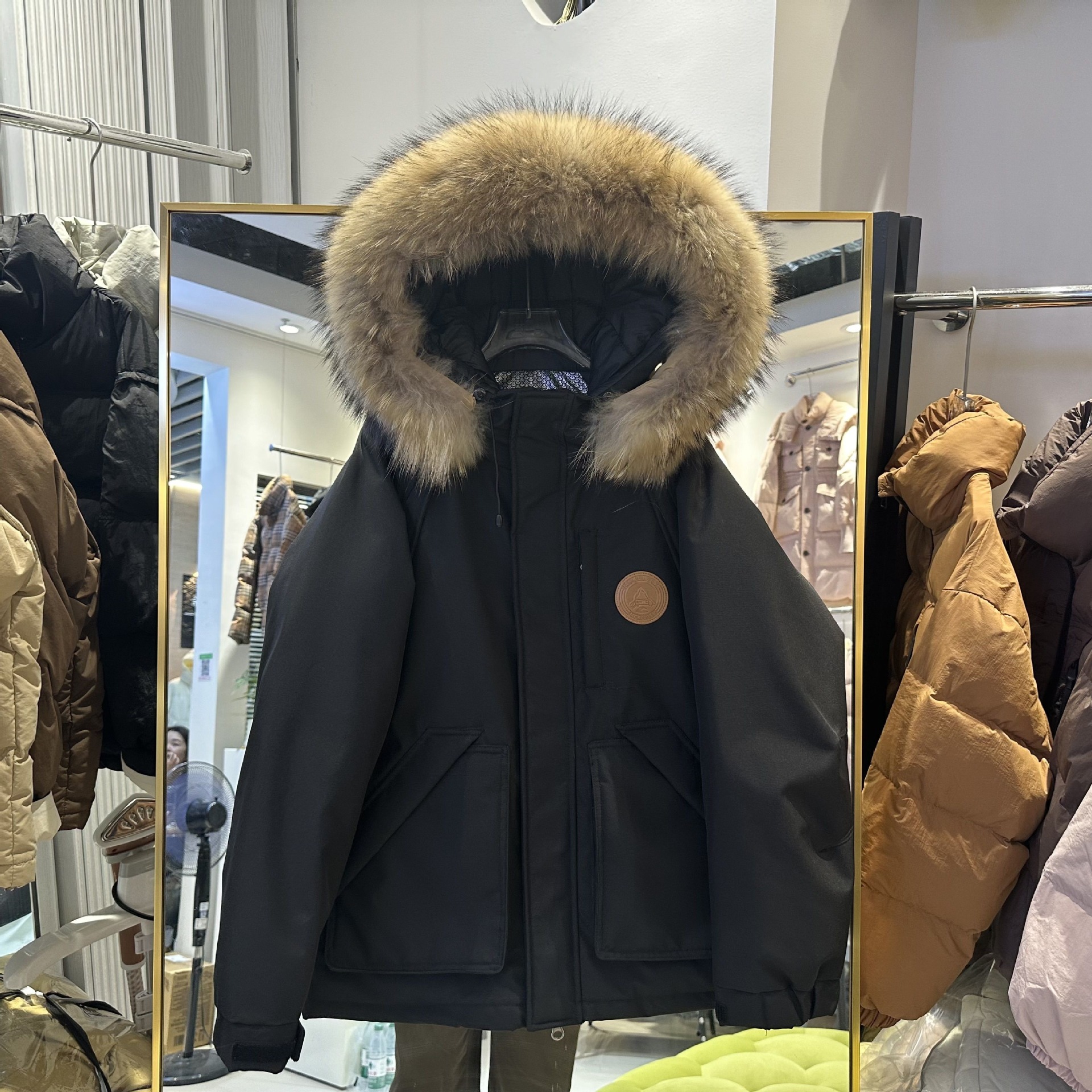 Black custom raccoon fur
