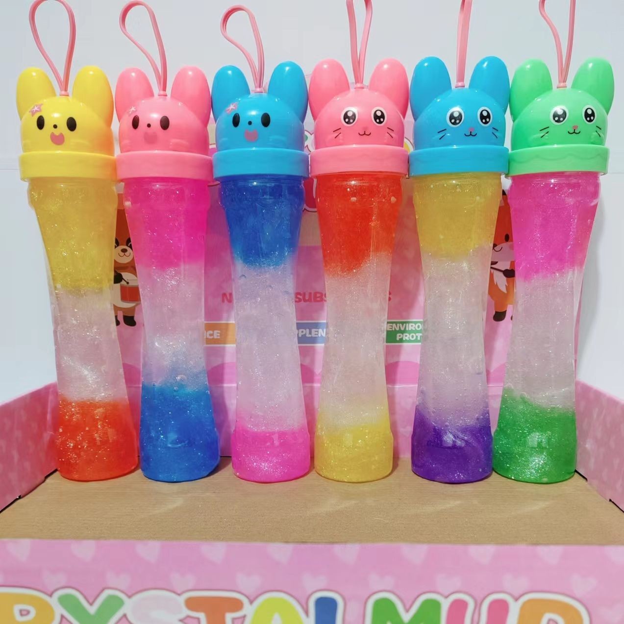 Juguetes para niños de arcilla de barro de cristal Slime girl pegamento espumoso transparente hecho a mano agua falsa no pegajosa juego de manos