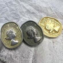 欧式复古美人头像金属纽扣异形不规则衬衫毛衣风衣大衣外套装饰扣