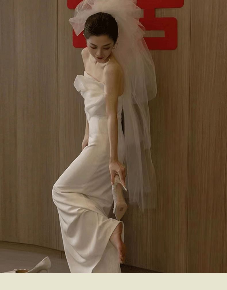 Abito da sposa a sirena in raso stile francese per matrimonio_voghion.com