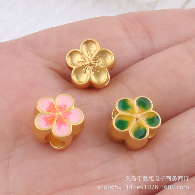 滴油桃花diy配件 合金電鍍三生三世十里桃花手鍊頭飾手鍊飾品材料