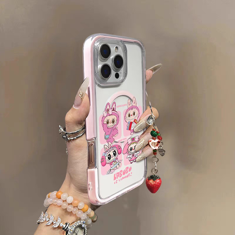 Bow Labubu 携帯電話ケース カラフルな磁気吸引 Apple 16iphone13PROMAX Huawei 携帯電話ケースに適しています|undefined