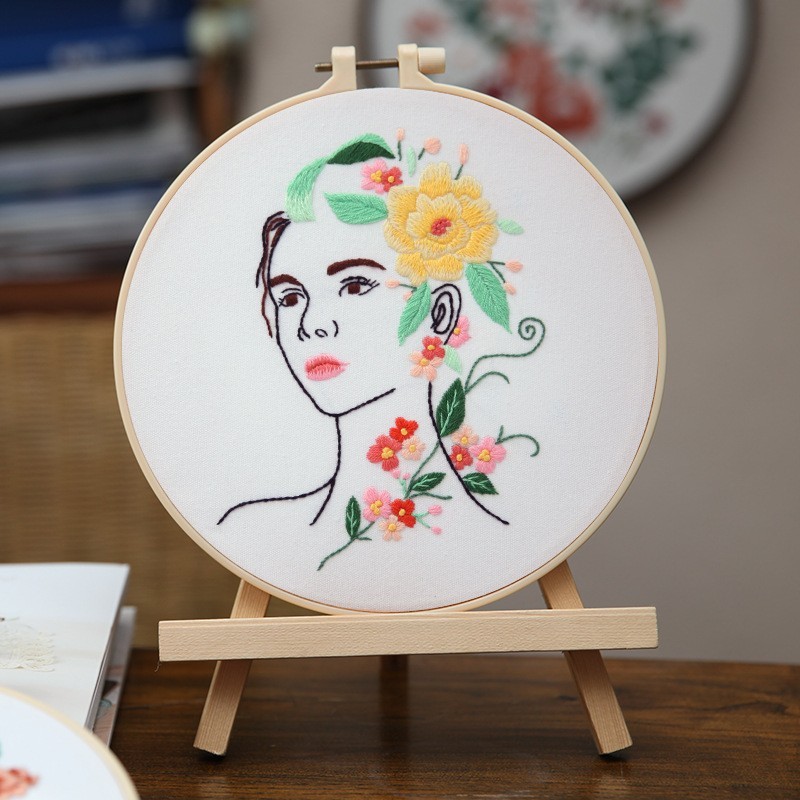 Bordado Diy Butterfly Colgante Lu Bordado Hecho a mano Paquete de material Juego de tres piezas Inglés Creative Children's Gift Flower Colgante