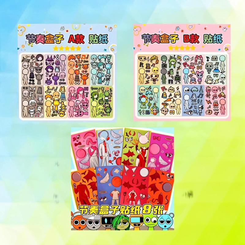 女の子と子供向けの既製のドレスアッププリンセスステッカー、知育玩具、手作りの漫画ステッカー、キラキラメイクアップステッカー|undefined