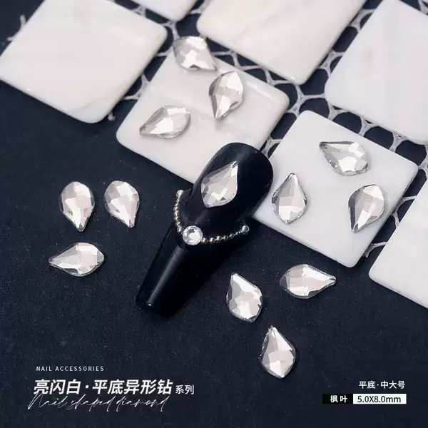 White flat-bottomed special-shaped diamond nail drill k9 flash diamond wear accessories large mixed DIY jewelry wholesale