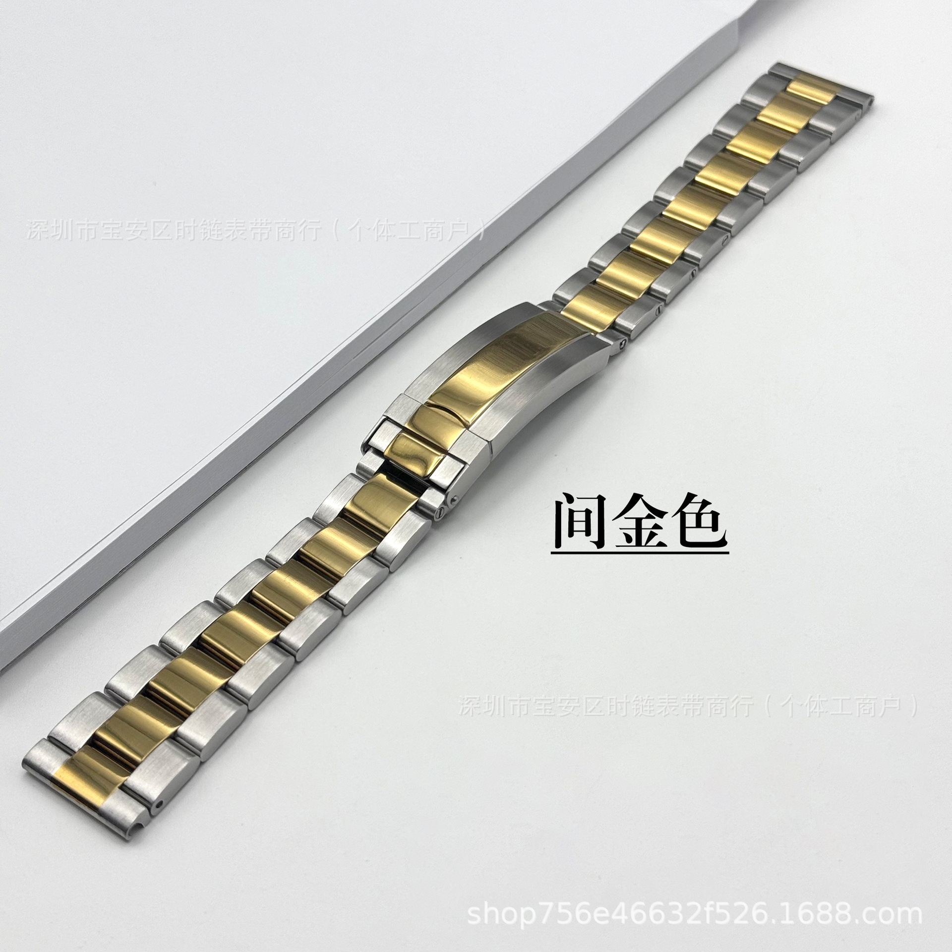 Tres perlas sólidas de acero inoxidable correa de reloj fantasma de agua buceo cabeza plana hebilla correa de reloj de hombre cabeza plana 20mm 22mm