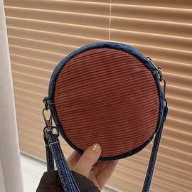 斜挎包包女2024新款小圆包洋气拼色单肩包春夏季韩版休闲零钱包女