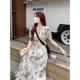French Style Belly Covering Slimming Floral dress 2025 Summer New Style First Love Gentle Short-sleeved Long Dress