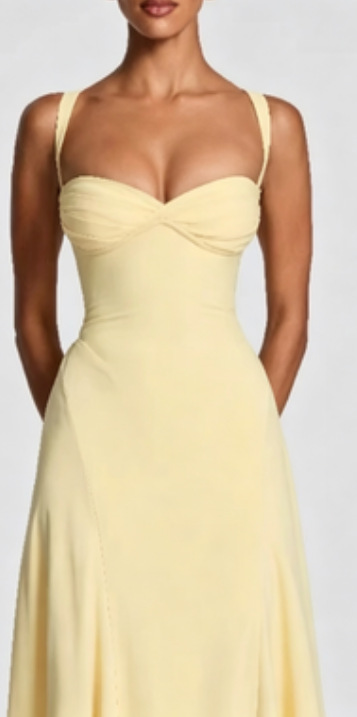Sexy Halter Neck Tube Top Waist Cinched Big Swing Dress Slimming Bodycon Formal Evening Gown Party Banquet Cocktail Dress_ecoleips.com