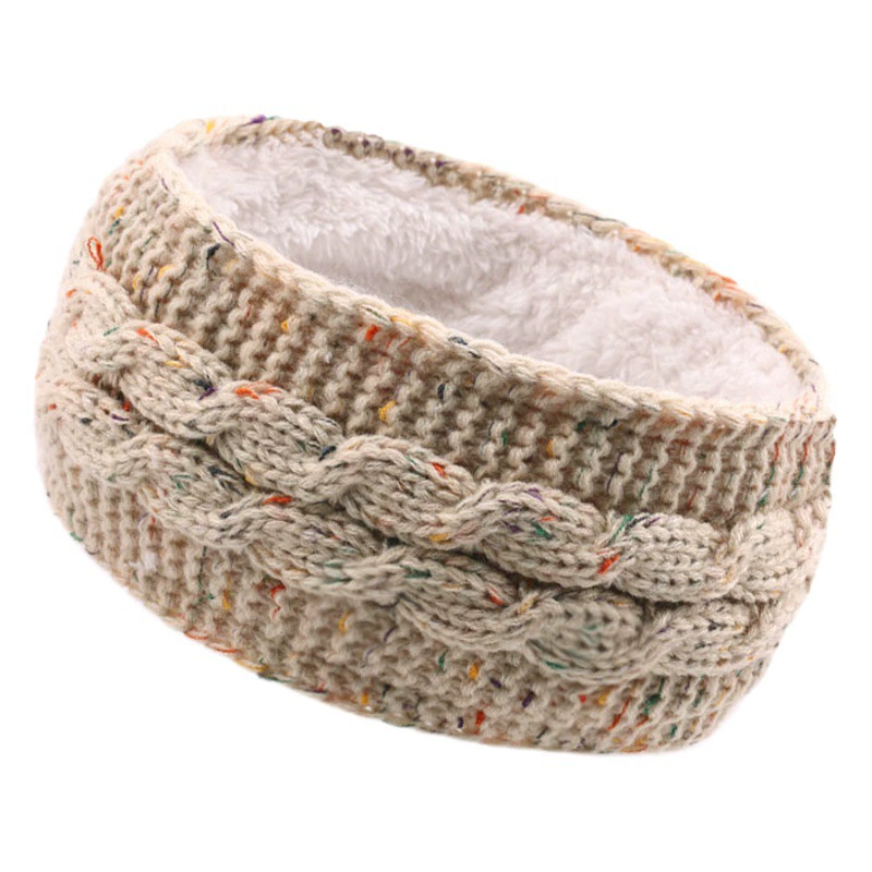 Новые зимние аксессуары для волос на флисовой подкладке, трансграничная осенне-зимняя шерстяная вязаная лента для волос, Европа и США, теплые спортивные наушники-повязки на голову