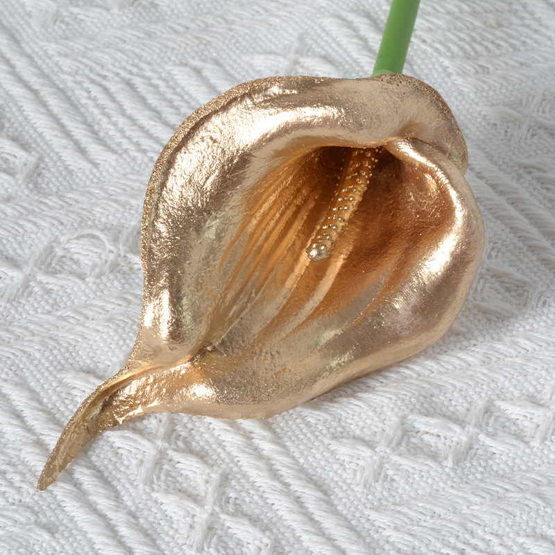 Simulación de flores, materiales de pu, flores falsas de oro y plata, flores decorativas creativas para el hogar de comercio exterior transfronterizo