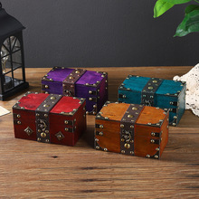 复古老式带锁收纳盒影视拍摄道具盒文玩收藏储物盒密室搜证小木盒