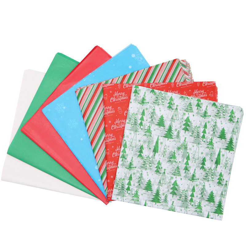 Fábrica personalizada papel de seda de Navidad aluminizado película papel de regalo 17g rollo de papel de copia papel de pera