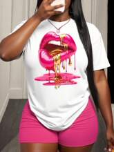 U 72017 Lips Print Oversize Tee �촽ӡ�����ɶ���T��