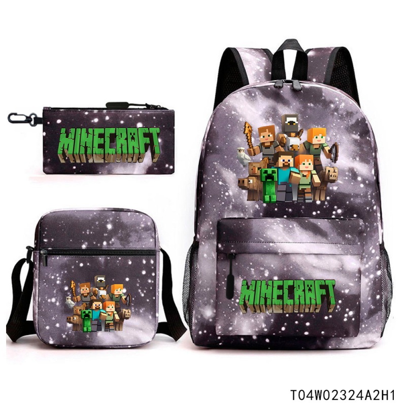 Minecraft マインクラフト 小中学生 ランドセル 子供用リュック バックパック ショルダーバッグ ペンシルバッグ 3点セット|undefined