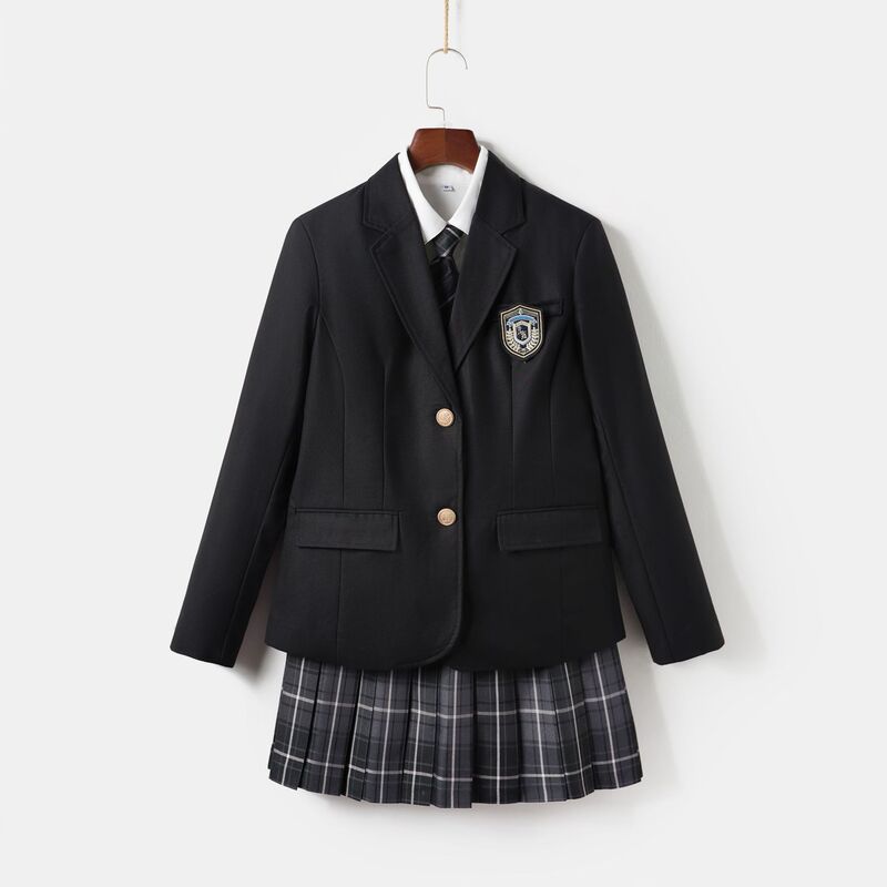 Autumn and Winter JK Uniform Small Suit Women's Jacket College Style Two-Button Suit Japanese Basic Full Set Factory Direct Supply