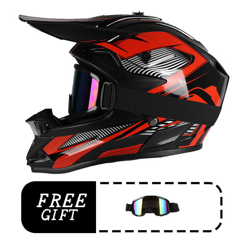 Off-Road Helmet, Cross-Border Motorcycle Helmet, Abs Customized Pattern Mountain Bike Personalized Full-Face Helmet, Dot Safety Helmet