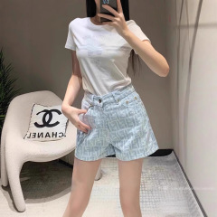 南油高品質婦人服2025夏デニムパンツFL同タイプのショートパンツ