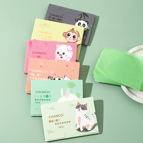 CH Facial Oil-Absorbing Paper 100 Pieces Portable Removable Fragrance Oil-Absorbing Paper Makeup Makeup Tools Dropshipping