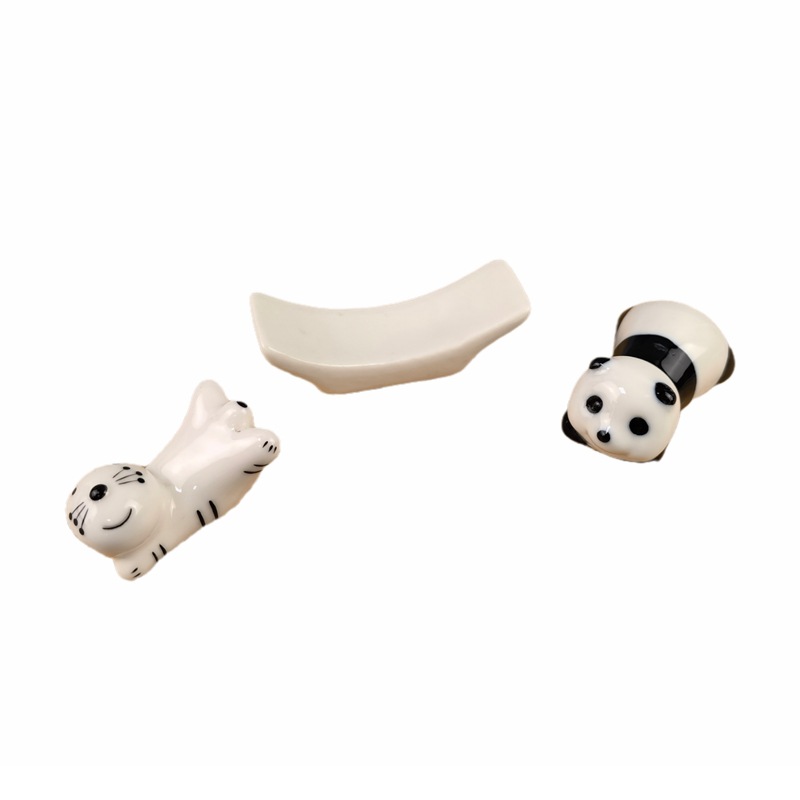 Soporte de palillos de panda de cerámica personalizado, forma de animal, soporte de palillos para el hogar, soporte de palillos, soporte de almohada, zakka, palillos de comestibles japoneses