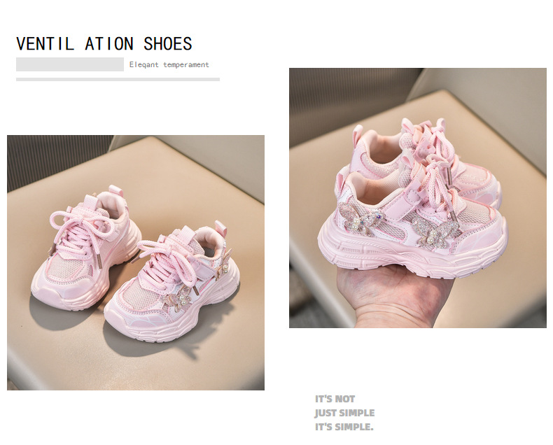 Girls' Breathable Mesh Athletic Sneakers For Spring And Autumn_voghion.com