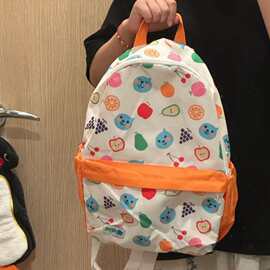 新款潮流双肩包小清新男女卡通彩色满印书包双肩包背包