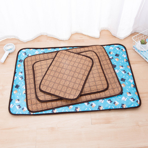 Factory direct sales pet mat, multi-color spring and summer double-sided rattan mat, Teddy Golden Retriever French Bulldog kennel mat, cat mat