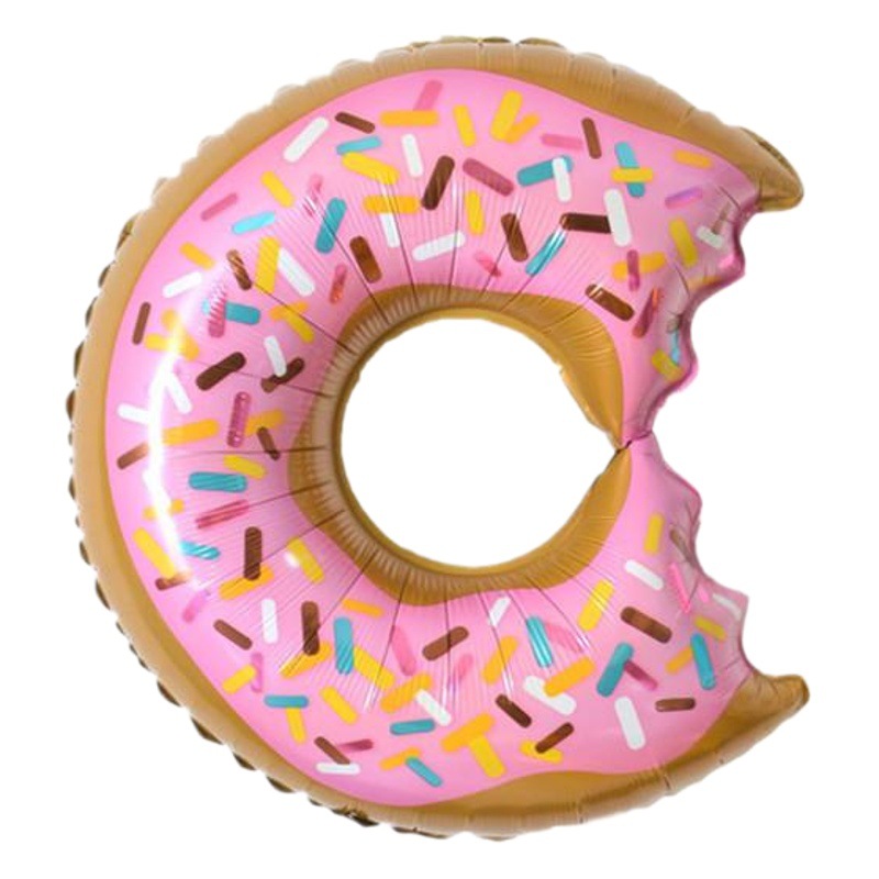 Chocolate Donut Globo Cumpleaños Hamburguesa Papas fritas Globo Pizza Hot Dog Party Película de aluminio Globo Decoración Transfronterizo