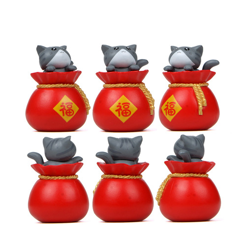 4 Creative Festive Money Bags Cartoon Cats Cute Cat DIY Figures Gardening Landscaping Dolls Doll Ornaments Decoration