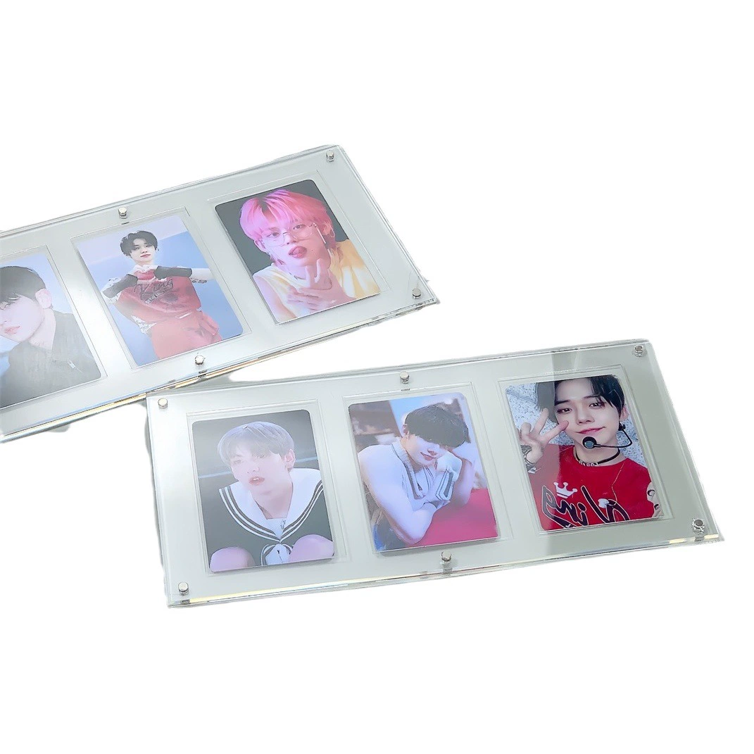 Оптовая защита канавки карта кирпич маленькая карта кирпич акриловая утолщенная Тройная карта кирпич магнитная фоторамка альбом дисплей