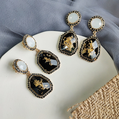 歐美豹紋氣質簡約大款耳釘個性百搭潮流女款耳環網紅街拍耳圈耳飾