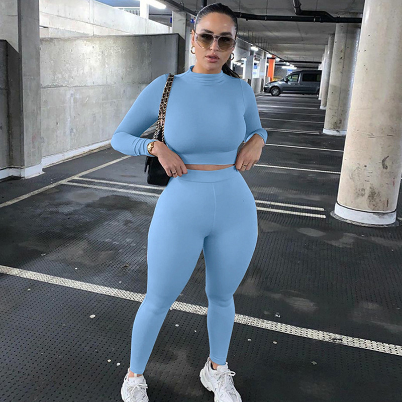 Women's casual two-piece slim long-sleeved tracksuit_voghion.com