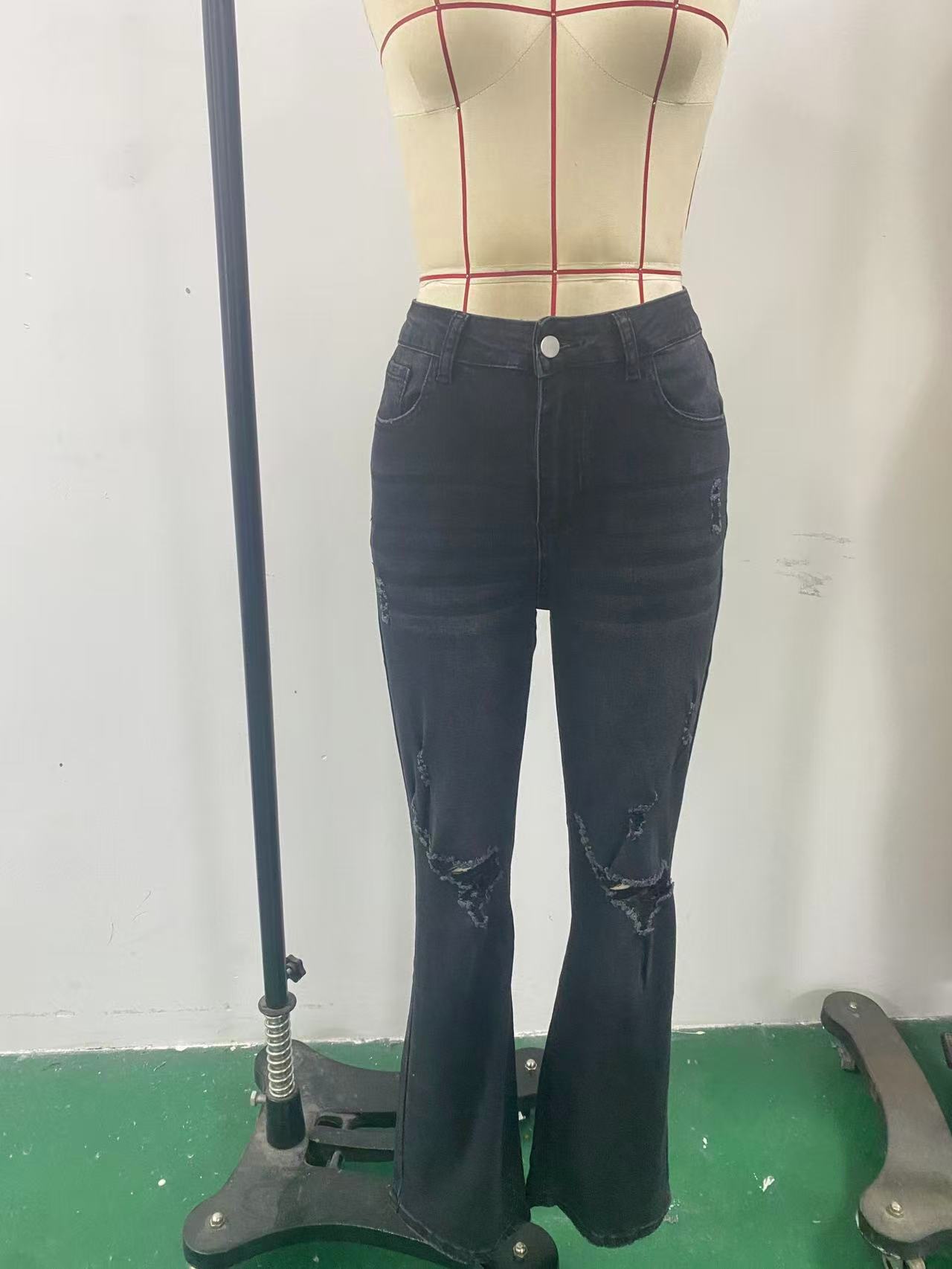 Women's Mid-Rise Straight Leg Jeans - Comfortable Distressed Denim Pants With Sandwashed Finish For Casual & Streetwear_ecoleips.com
