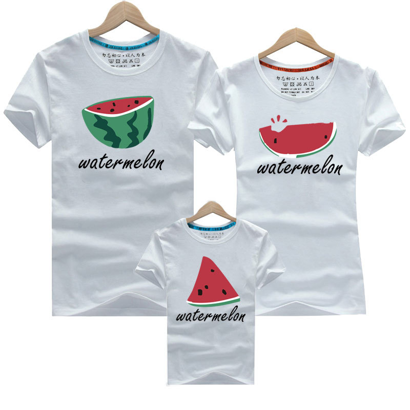 Padre-niño verano nueva venta al por mayor de manga corta camiseta una familia de tres piezas de algodón ropa de los niños ropa de clase LOGO imagen