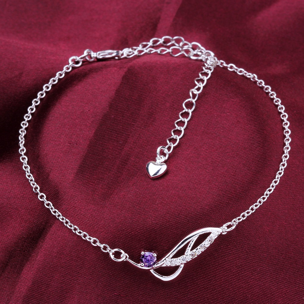 Simple Style Geometric Copper Plating Zircon Womenu0027S Anklet 1 Piece