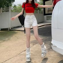 黑色高腰牛仔短裤女弹力外穿辣妹打底裤网红热裤子夏季紧身包臀潮