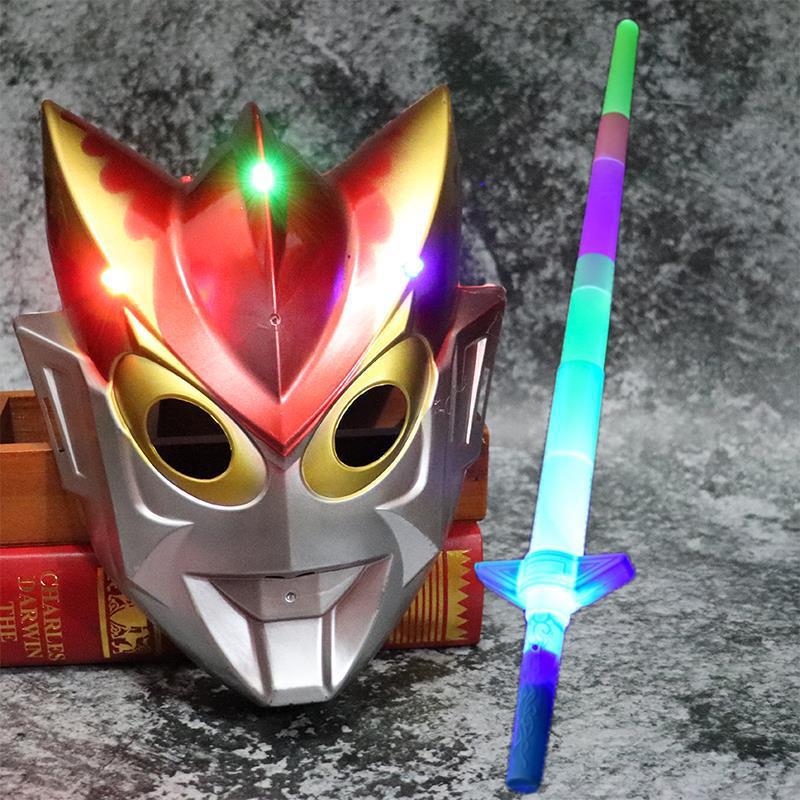 Cerro Autot máscara de niños luminosa máscara de casco de Digia Cerro armas juguetes para niños espada cuerpo