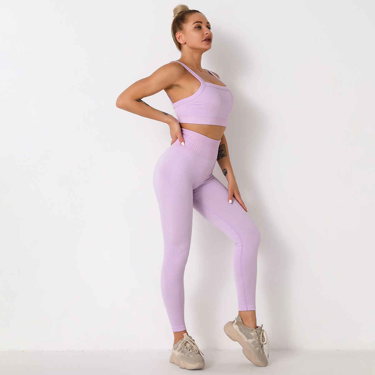 nihaostyle clothing wholesale running sports women s fitness set NSNS66946