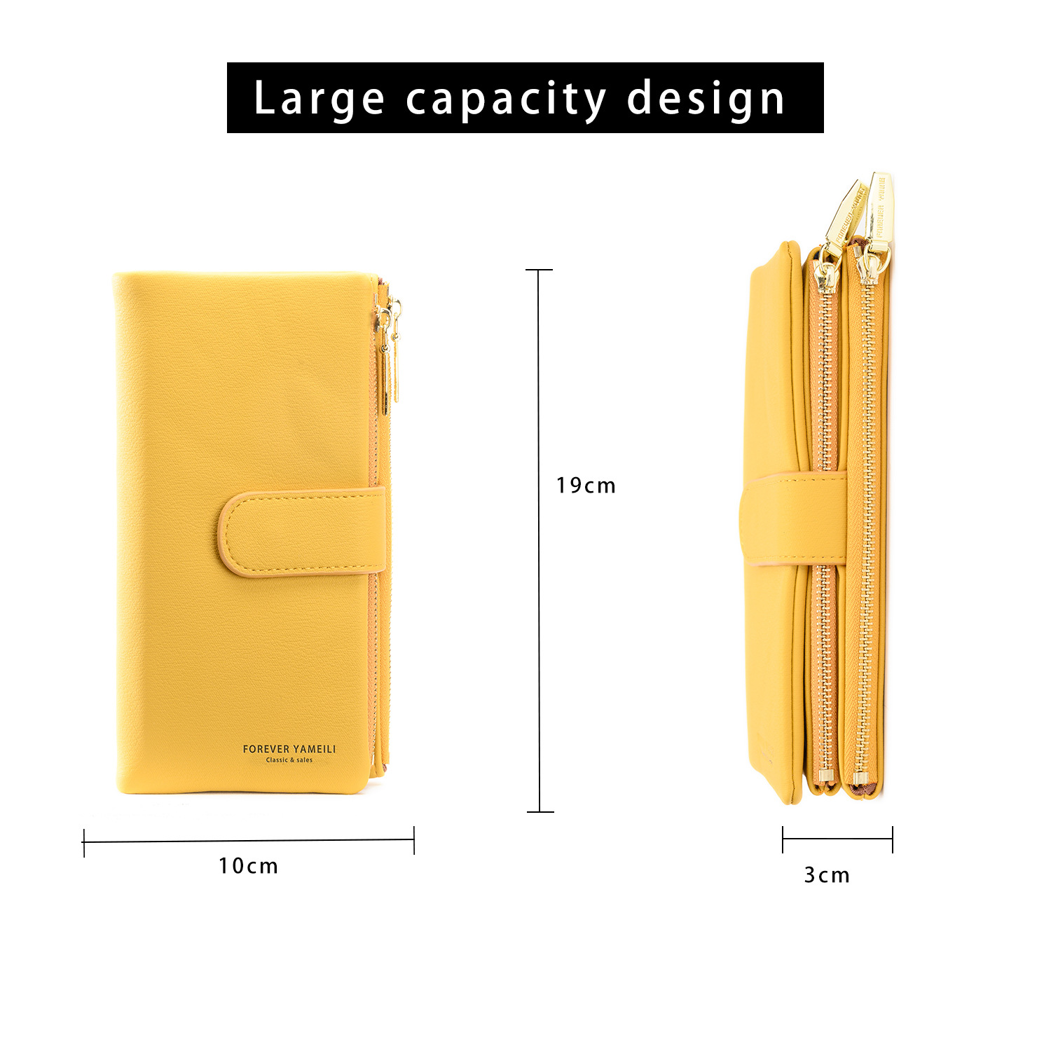 Korean medium and long wallet women's handbag wholesale 2021 new wallet multi card zipper Pu mobile phone bag