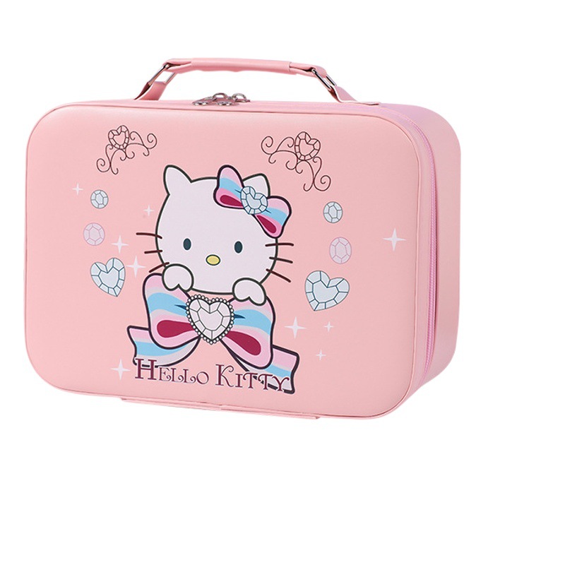 Cute Kuromi Cosmetic Bag with Large Capacity, Mirror, Portable Waterproof Makeup Storage Bag, High-Value Customization