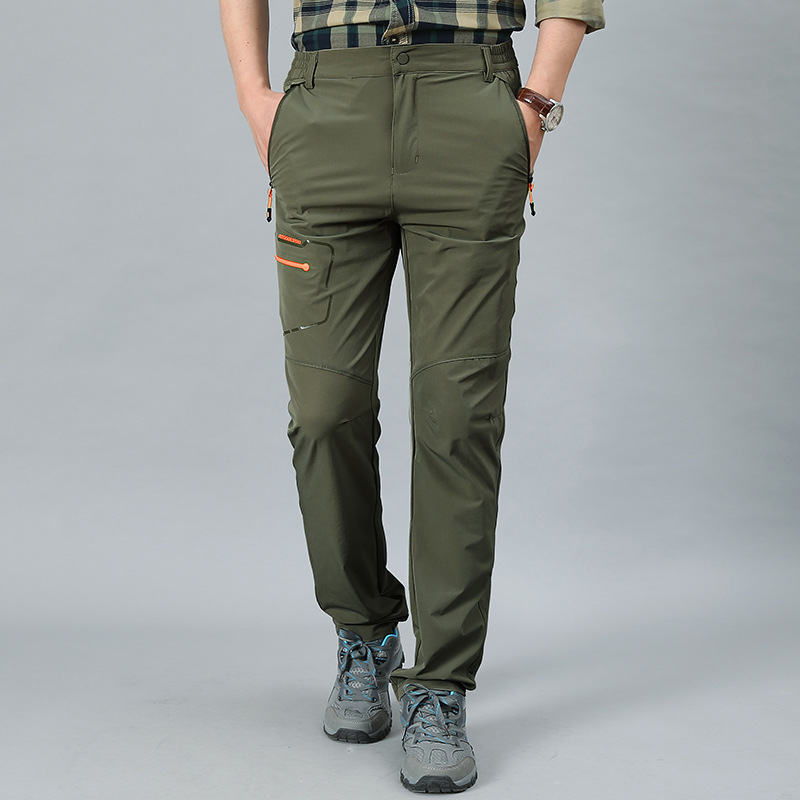 Summer Outdoor Quick-drying Trousers Mountaineering Pants Ice Silk Elastic Hiking Mountain Climbing Pants Lightweight Men's Sports Pants Breathable