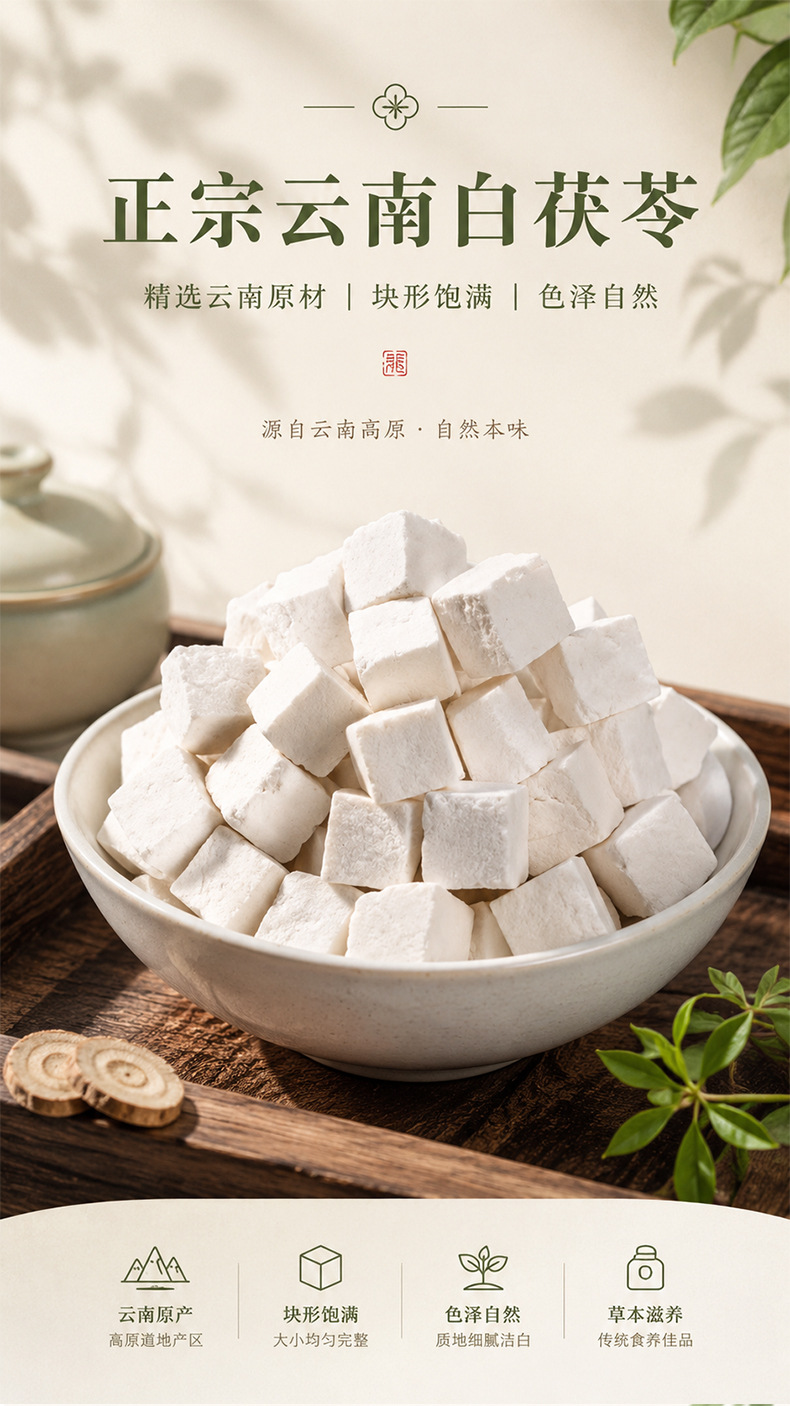 Fu Ling Blocks (Poria cocos) — Wild-Harvested, Sulfur-Free Dried Herb, Yunnan Origin overview